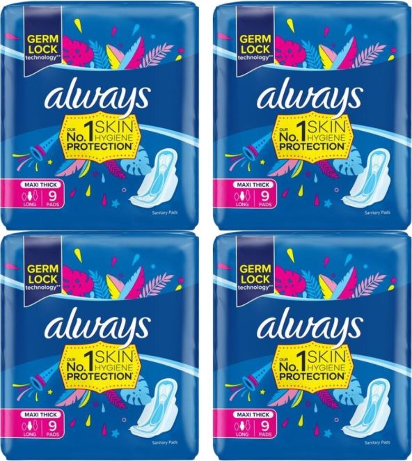 Always Maxi Long 9s 4 pack