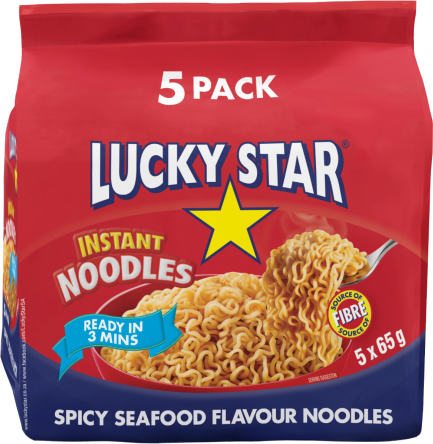 Lucky Star Instant Noodles Spicy Seafood Flavoured (5 pack)