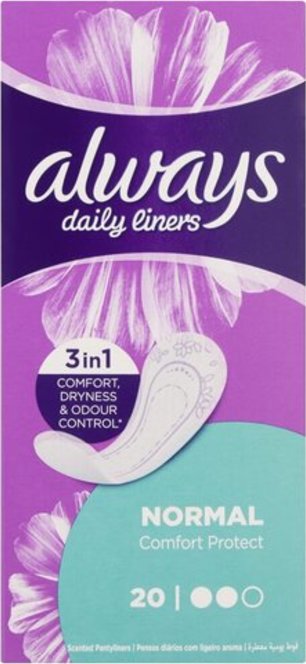 Always Liners Normal Unscented 20s