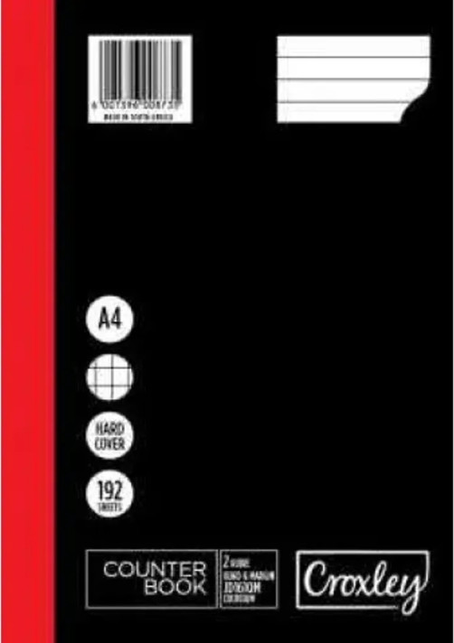 Croxley A4 2 Quire 192 Page Counter Book - Feint & Margin