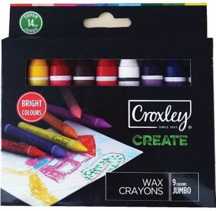 Croxley Create Jumbo Wax Crayons Assorted box of 9