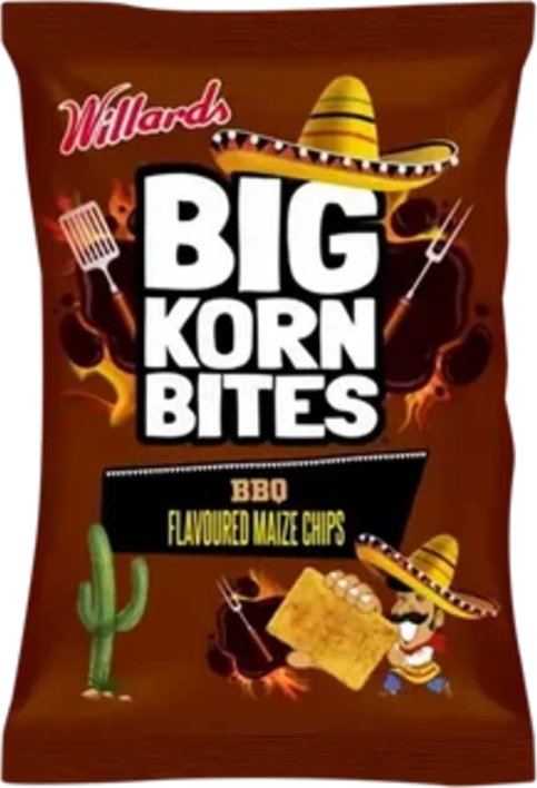 Willards Big Korn Bites 120g BBQ Flavoured Maize Chips(BB19/11/25)