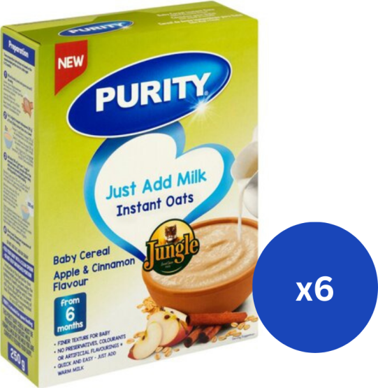 Purity Instant Oats Apple Cinnamon 250g x 6