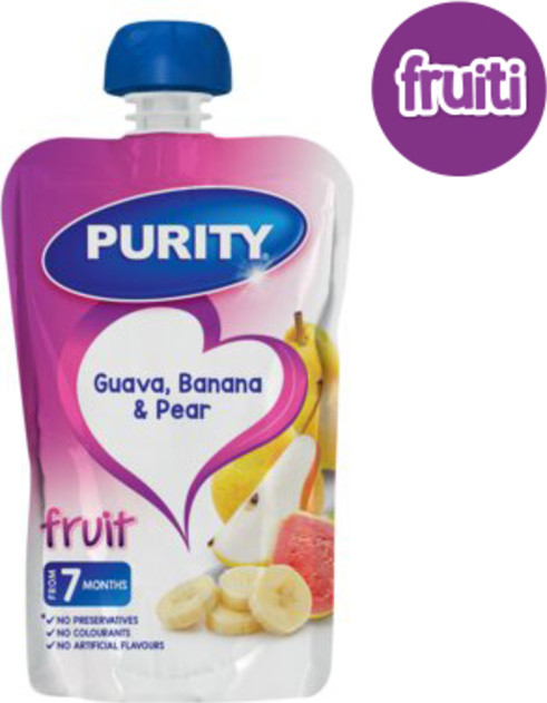 Purity Pouches Pear, Banana & Guava 110ml