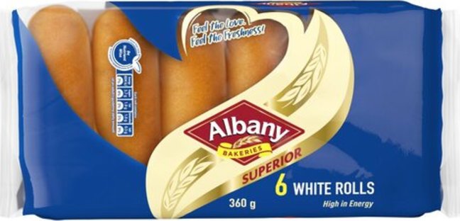 Albany Superior White Rolls 60g 