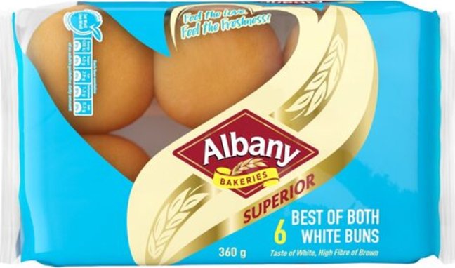 Albany Best of Both White Buns 60g 