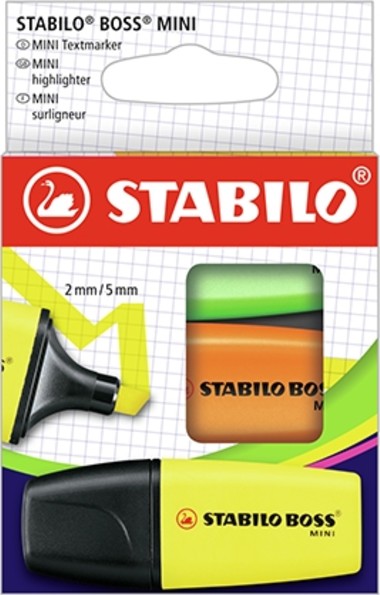 Stabilo Boss Mini Highlighters Assorted Pack of 3
