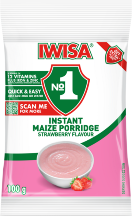 Iwisa Instant Maize Porridge 100g Strawberry Flavour