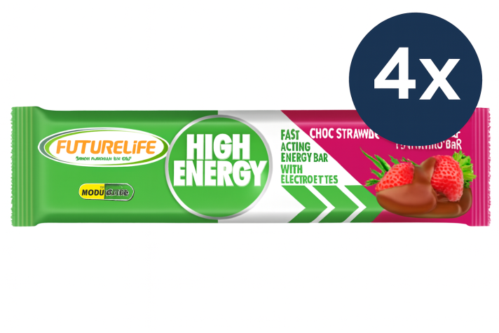 Futurelife High Energy Choc Strawberry Crunch Flavoured Bar 4x40g (BB 12-01-2026)
