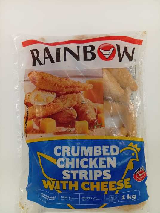 Rainbow Frozen Crumbed Chicken Strips With Cheese 1kg
