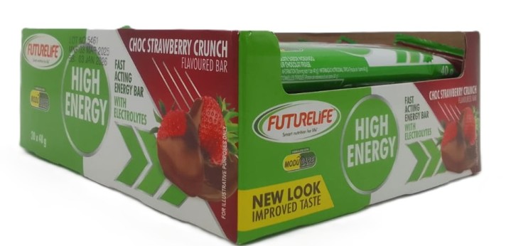 Futurelife High Energy Choc Strawberry Crunch Flavoured Bar case 20 (BB12-01-26)