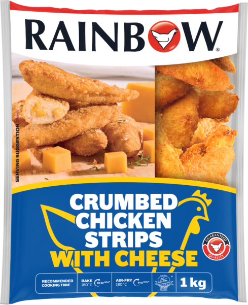 Rainbow Frozen Crumbed Chicken Strips With Cheese 1kg