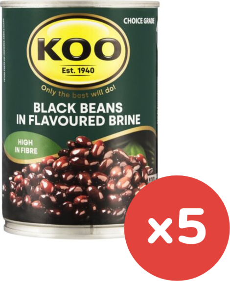 Koo Beans Black Beans In Brine 400g x 5 (PB23/01/25)