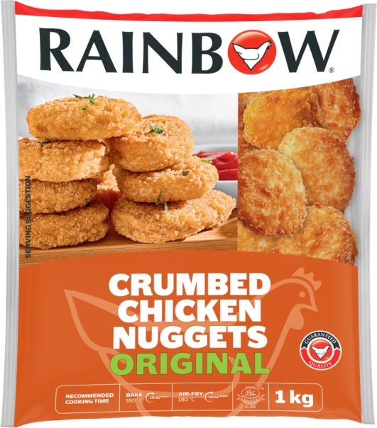 Rainbow Frozen Crumbed Chicken Nuggets Original 1kg