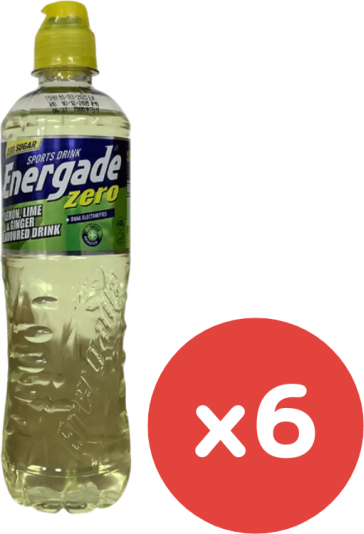 Energade Zero Sports Drink Lemon Lime & Ginger Flavoured 500ml x 6 (10/12/2025)