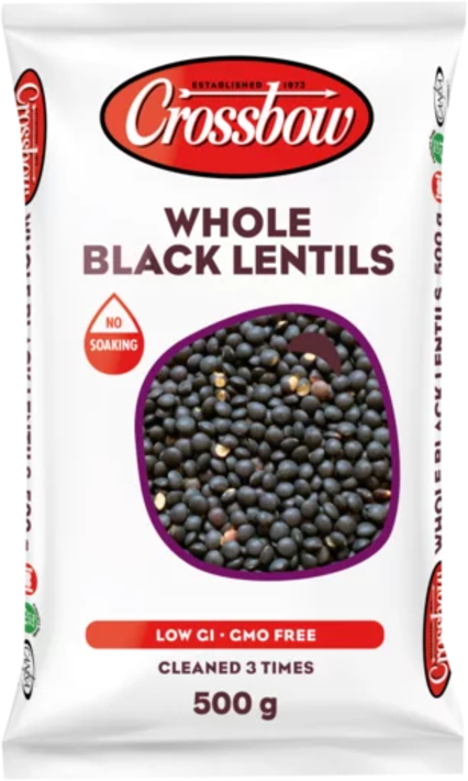 Crossbow Black Lentils Pack 500g (BB29/01/2026)