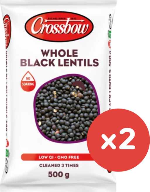 Crossbow Black Lentils Pack 500g x 2 (BB29/01/2026)