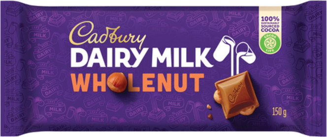 Cadbury Dairy Milk Whole Nut Chocolate Slab 150g