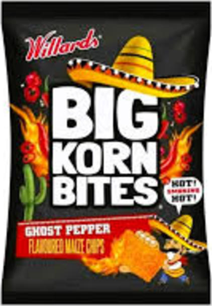 Big Korn Bites Ghost Pepper Flavoured Maize Chips 50g (Best Before June 2026)
