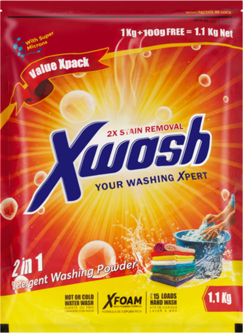X Wash Podwer 1kg Plus 100g Free