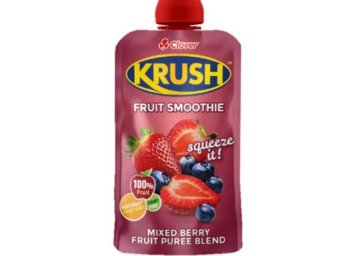Clover Krush Fruit Smoothie Mixed Berry Fruit Puree Blend 110ml