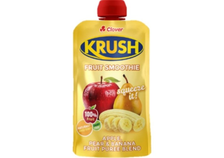 Clover Krush Fruit Smoothie Apple,Pear & Banana Fruit Puree Blend 110ml