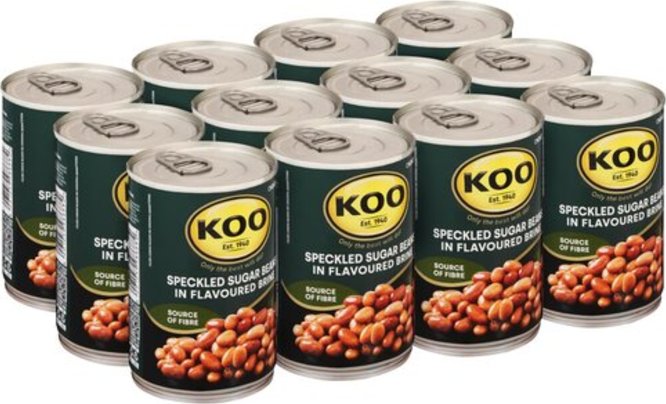 Koo Beans Speckled Sugar Beans in Flavoured Brine 410g x 12 Pack