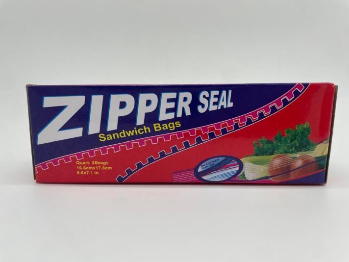 Zipper Seal Sandwich Bags 35 bags