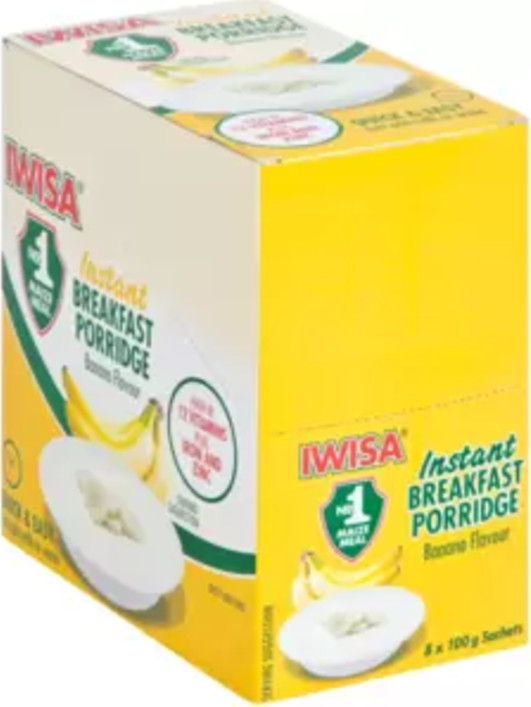 Iwisa Instant Maize Porridge 8x100g Banana Flavour