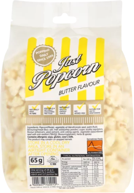 Just Popcorn Butter Flavoured 65g
