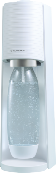 Sodastream Terra White Sparkling Water Maker & 1L Bottle + CO2 cylinder