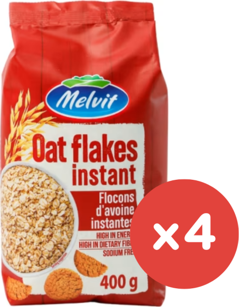 Melvit Instant Oats Flakes 400g - 4 Pack Mid Month Booster Bundle