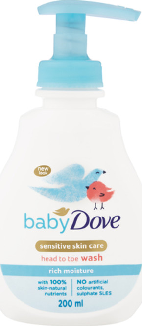 Baby Dove Senstive Skin Care Head to Toe Wash Rich Moisture 200ml