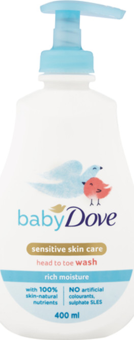 Baby Dove Senstive Skin Care Head Toe Wash Rich Moisture 400g