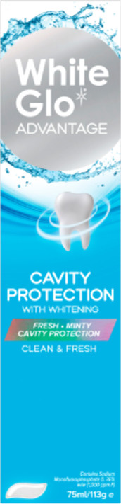 White Glo Advantage Cavity Protection With Whitening Toothpaste 75ml