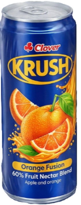 Clover Krush Sparkling 60% Fruit Nectar Blend 300ml Orange Fusion Can