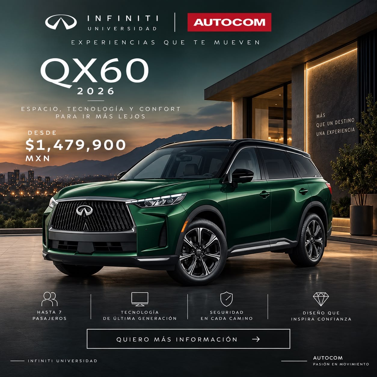 INFINITI QX60 2026 – desde $1,479,900 MXN