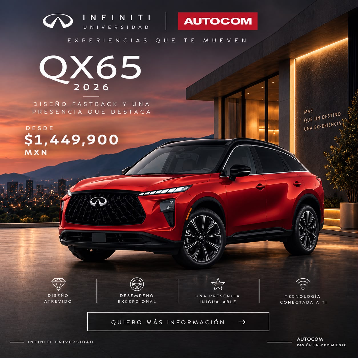 INFINITI QX65 2026 – desde $1,449,900 MXN