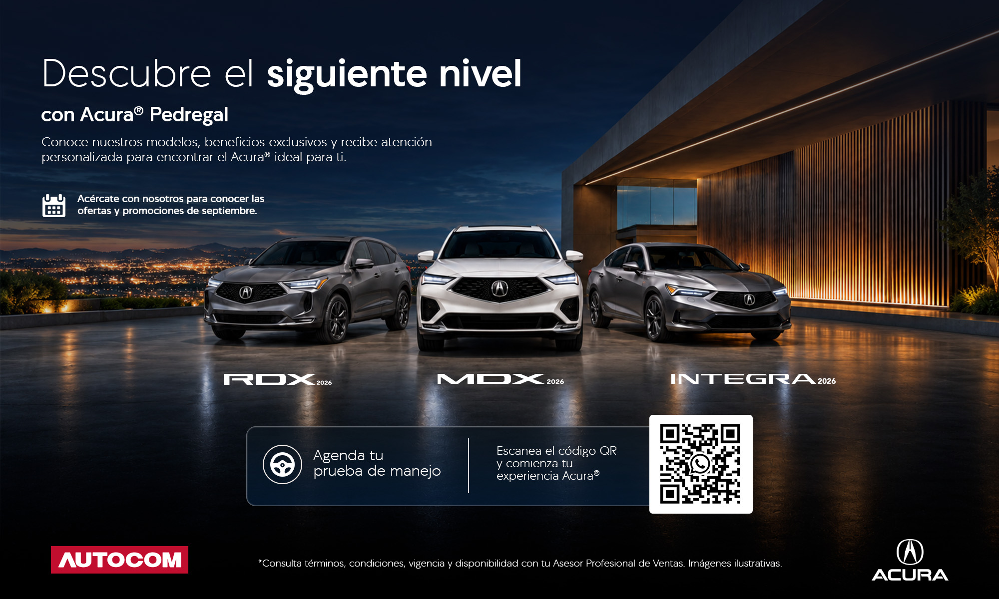 Acura Pedregal – Gama 2026: RDX, MDX e INTEGRA. Descubre el siguiente nivel.