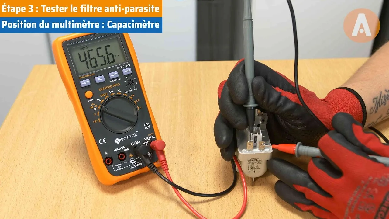 Tester et changer le condensateur antiparasite d'un sèche-linge : fonctionnement de l'antiparasite ?
