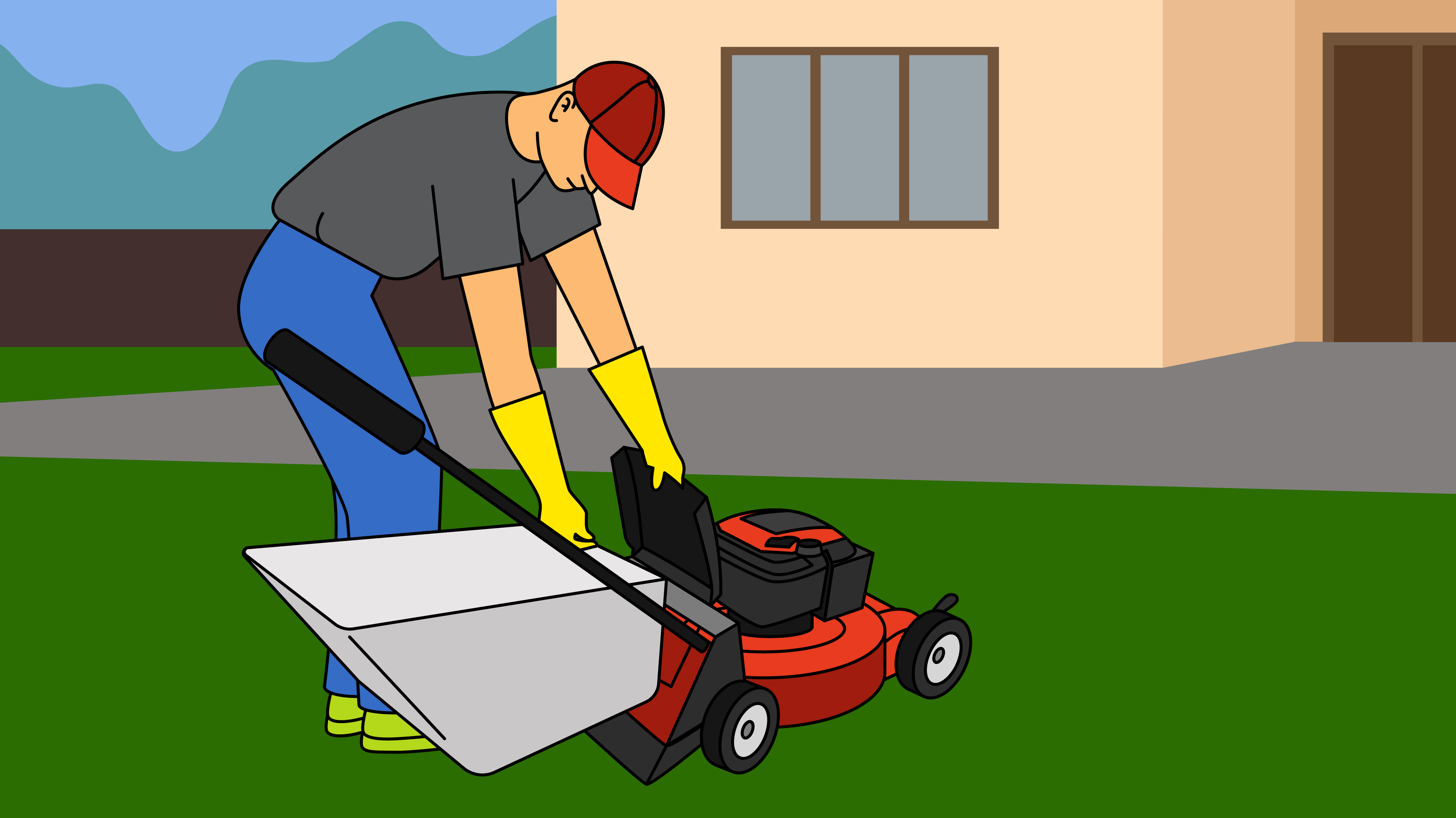 Comment réparer ou remplacer la toile du bac de ramassage d'une tondeuse ?