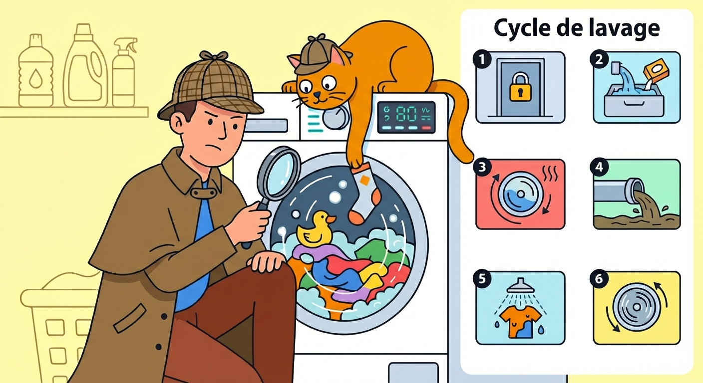 Fonctionnement lave-linge : comment ça marche pas à pas