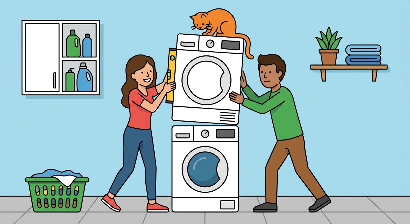 Superposer sèche-linge et lave-linge en sécurité