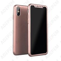 Coque 360° rubber iphone x rose gold