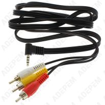 Cordon jack 3,5mm 1 male / 3 rca male