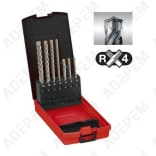 Set di 7 trapani per calcestruzzo rx4 sds-plus