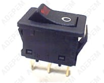 Interruttore nero a 3 pin con LED rosso CS-00091109