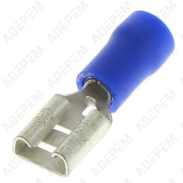 Terminal hembra azul 6,4x0,8mm por 100