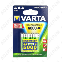 Batería NiMh lr3/aaa 1,2v 1000mah 4 pack