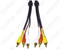 Cable 3 rca macho / 3 rca macho 2m dorado